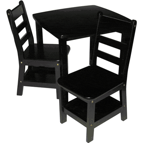 Lipper International Child's Square Table Set with 2 Chairs Espresso - 519E