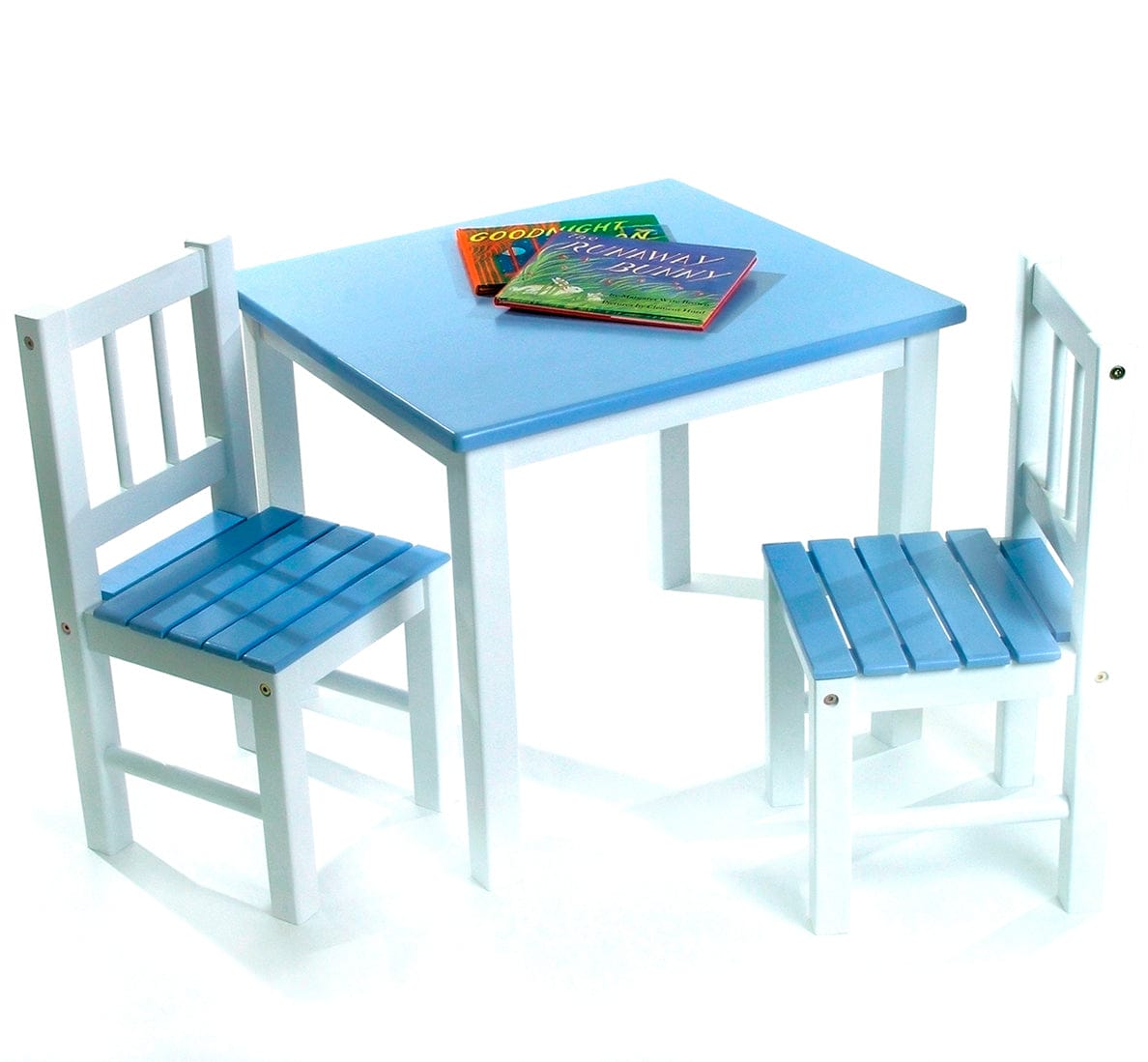 Lipper International Kids' Table & Chair Set in Blue and White - 513BL - 513BL
