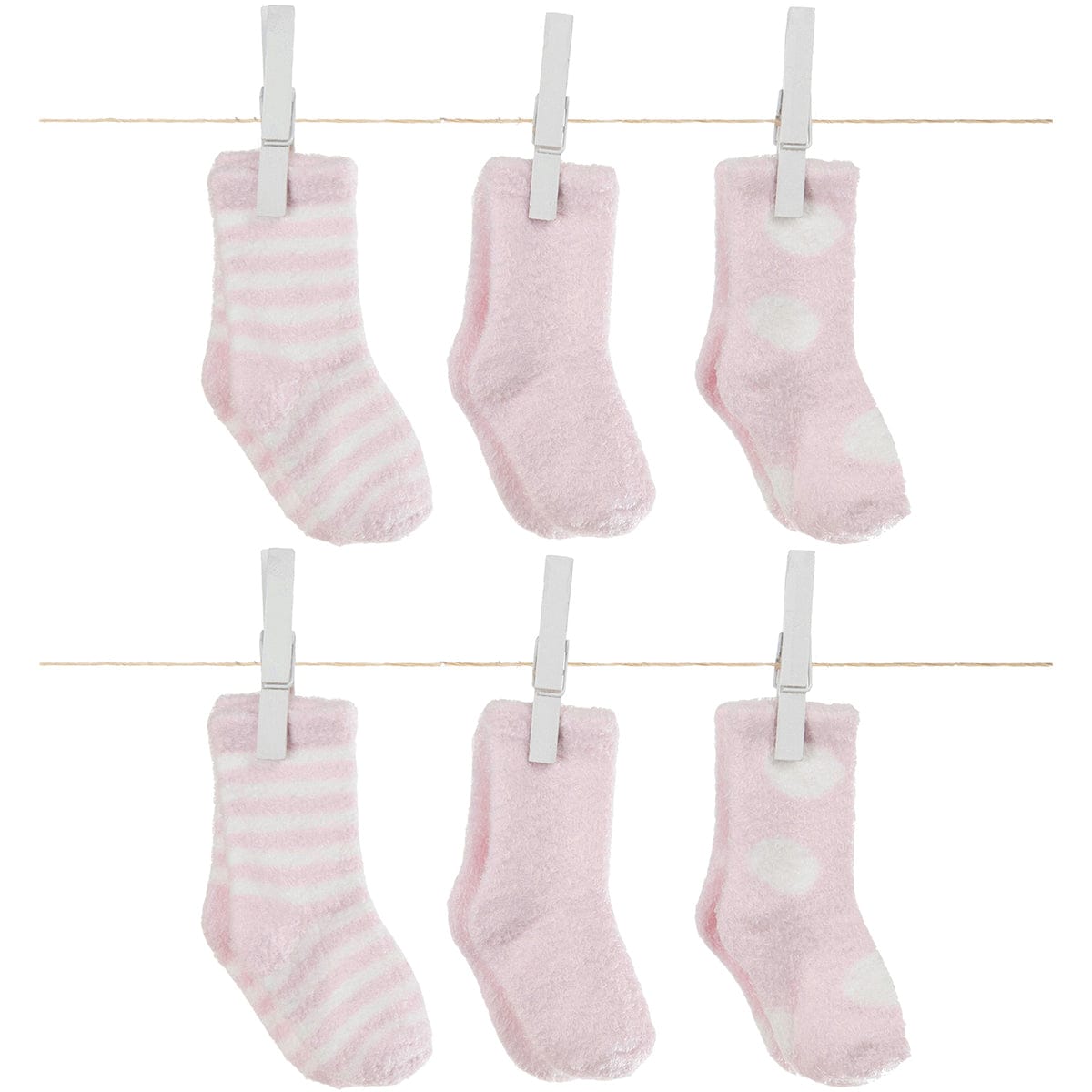 Little Giraffe Box of Socks - Dot, Solid, Stripe - Pink - 0 to 12 Months - DST6FSX0NP