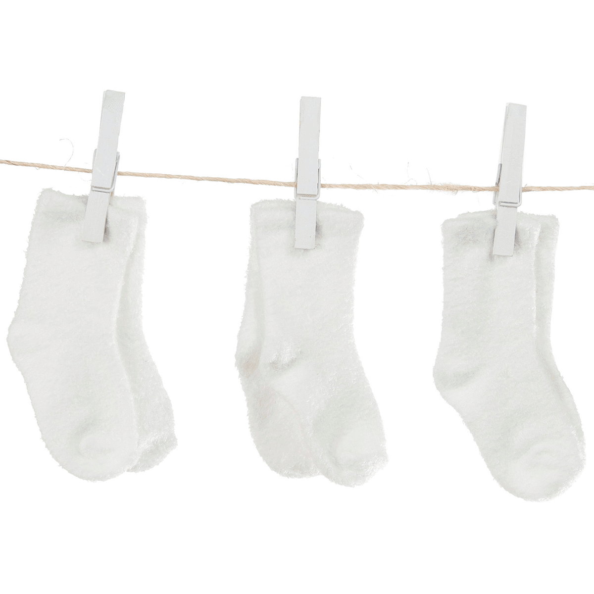 Little Giraffe Dot, Stripe & Solid Socks - White (6 Pack)
