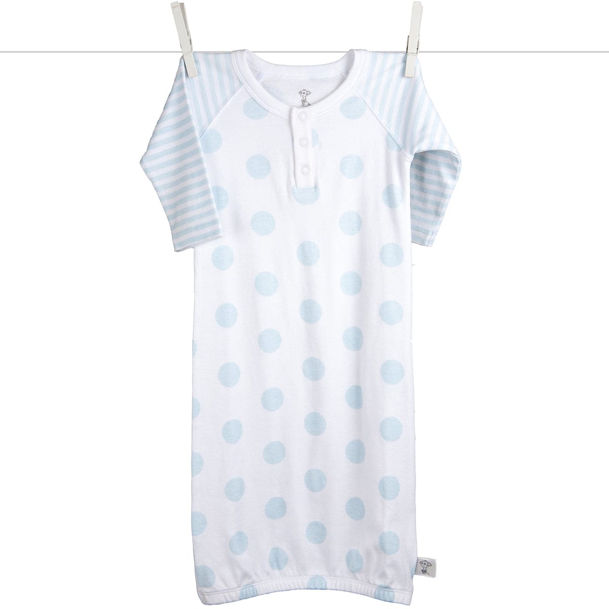 Little Giraffe Lollipop Henley Gown in Blue - 0 to 6 Months - PCLOHG0BL