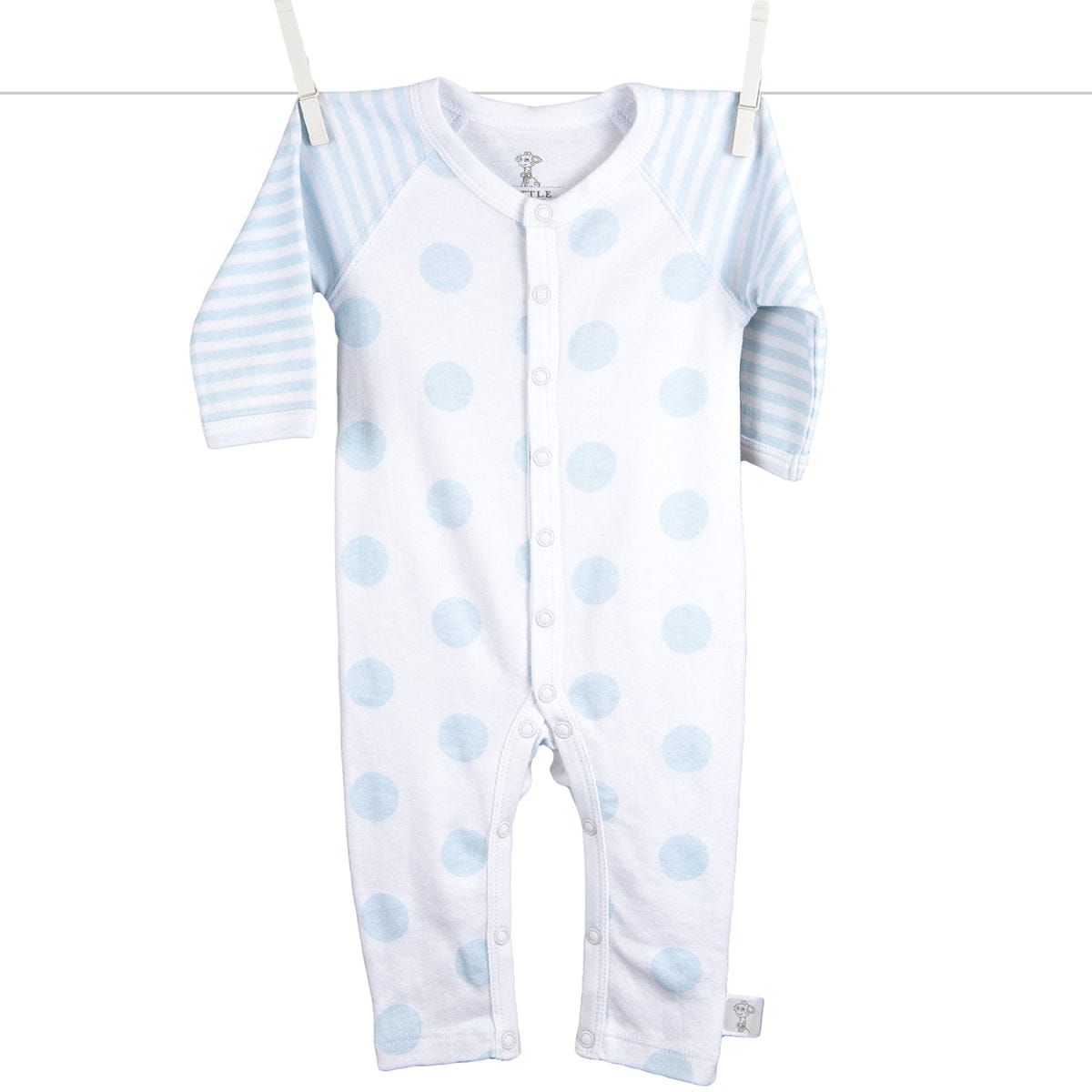 Little Giraffe Lollipop Henley Romper in Blue - 6 to 9 Months - PCLOHR6BL