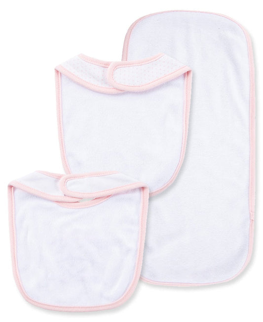 Little Me Thank Heaven For Little Girls Bib & Burp Set - Pink Multi, One Size