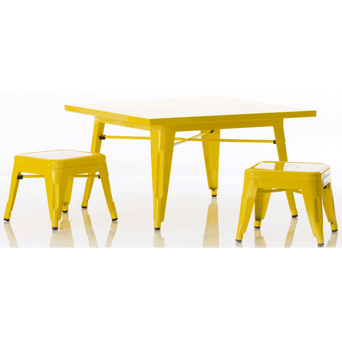 Little Nest Industry Table & Stool Set in Yellow - LN-INDSET-YELL