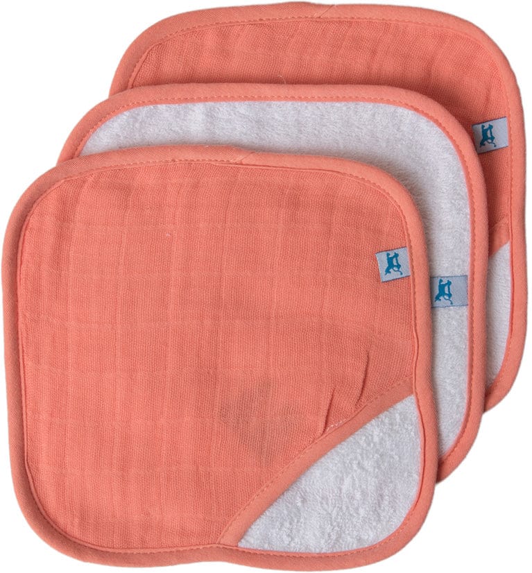 Little Unicorn 3 Pack Cotton Washcloth Set - Coral - UH0106