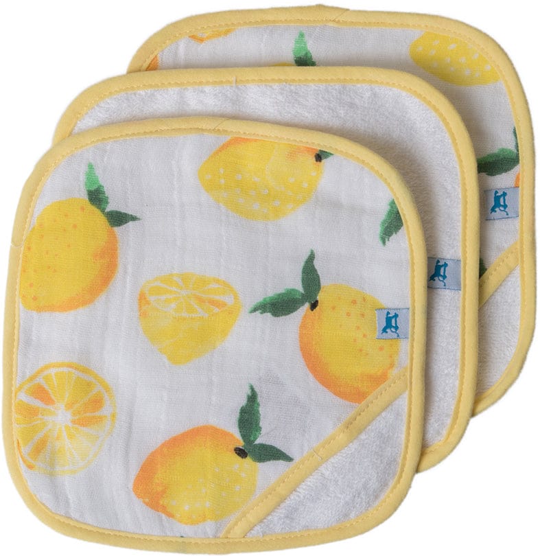 Little Unicorn 3 Pack Cotton Washcloth Set - Lemon