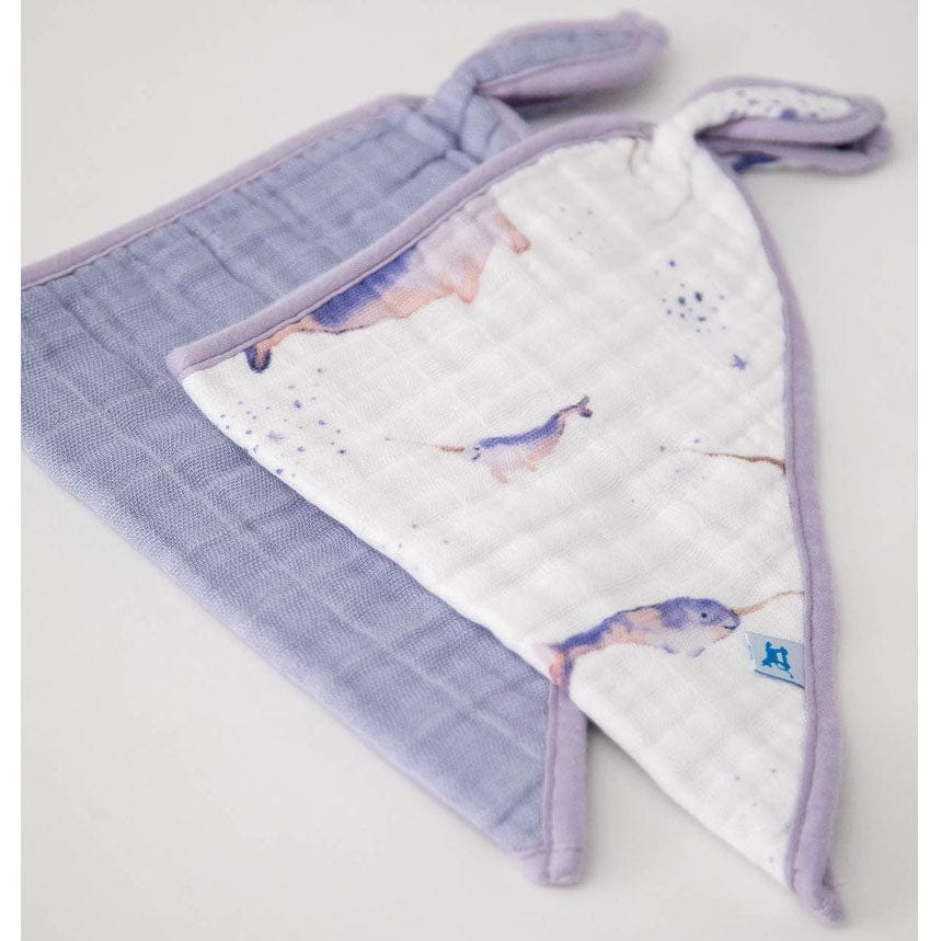 Little Unicorn Cotton Muslin Bandana Bib 2 pack - Narwhal - UF0118