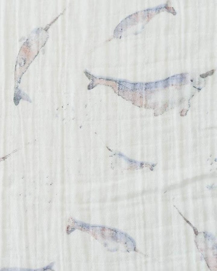 Little Unicorn Cotton Muslin Car Seat Canopy - Narwhal - UA0314