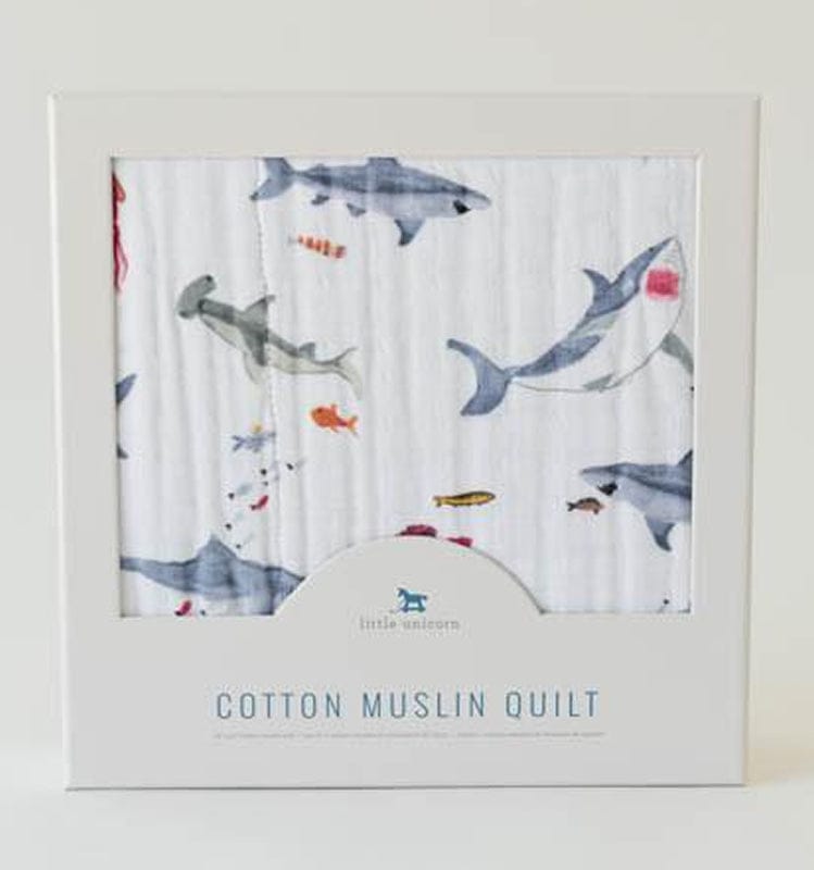 Little Unicorn Cotton Muslin Quilt - Shark - UB0242