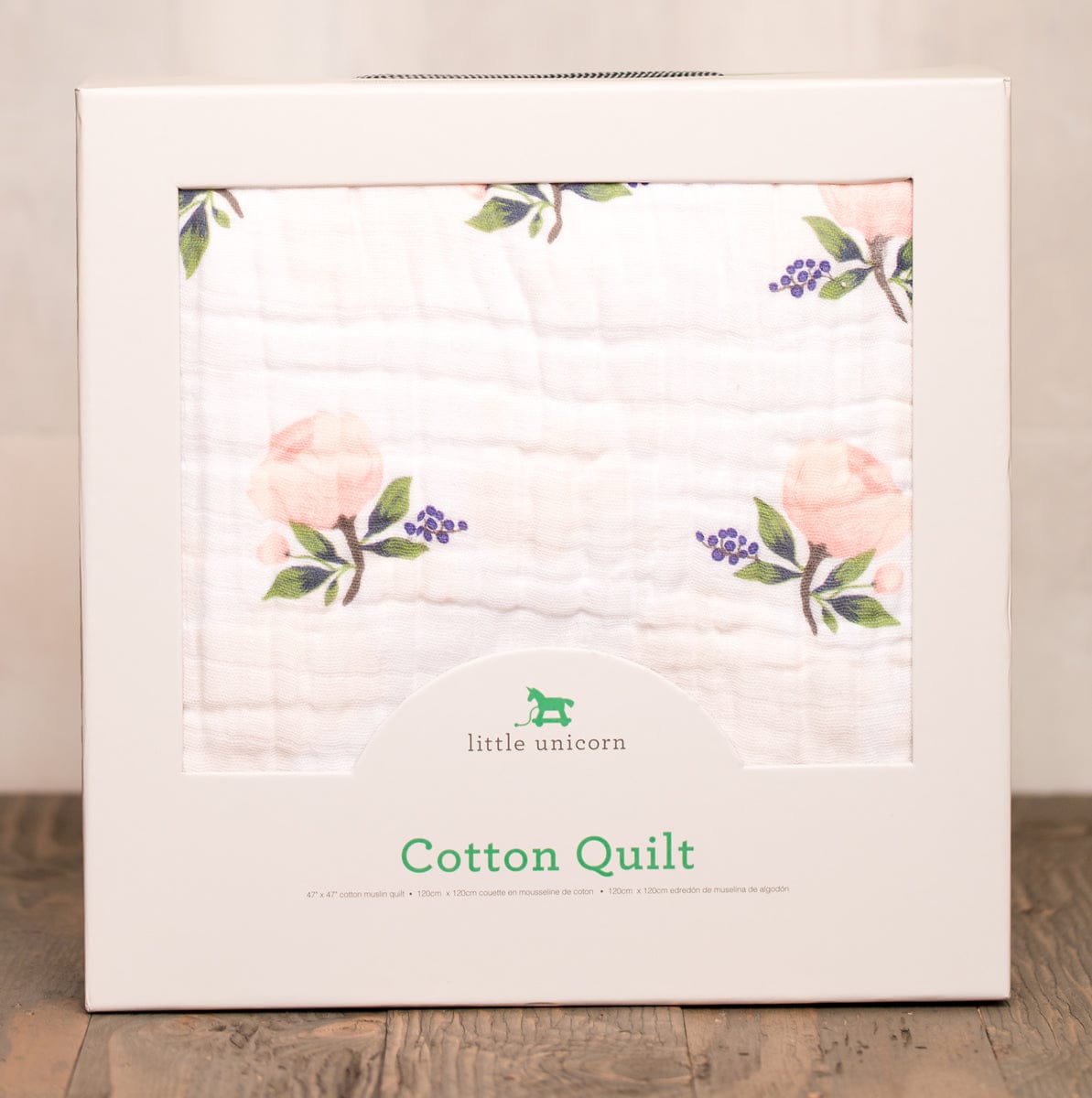 Little Unicorn Cotton Muslin Quilt - Watercolor Rose - UB0205