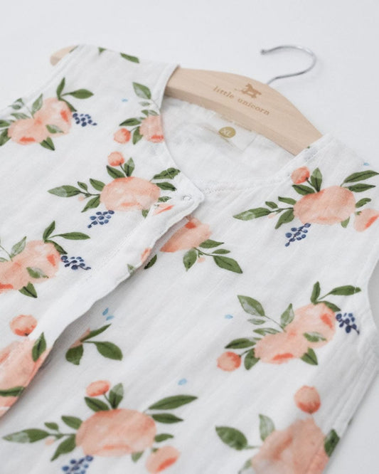 Little Unicorn Cotton Muslin Sleep Bag, Small - Watercolor Roses - UC0012S