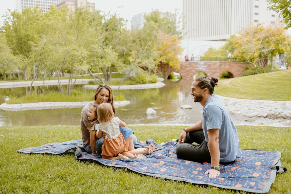Little Unicorn Outdoor Blanket 5 x 10 - Midnight Poppy - UB2400