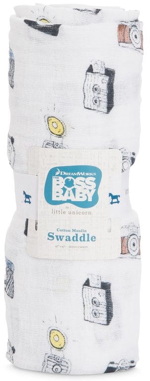 Little Unicorn + The Boss Baby Cotton Muslin Swaddle - Camera