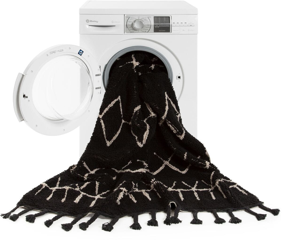 Lorena Canals Bereber Runner - Black (2' 6" x 7' 6") - C-BW-BE-BLACK-P