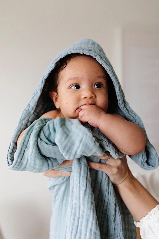 Lou Lou & Company Infant Hooded Bath Towel - Steel - 23679
