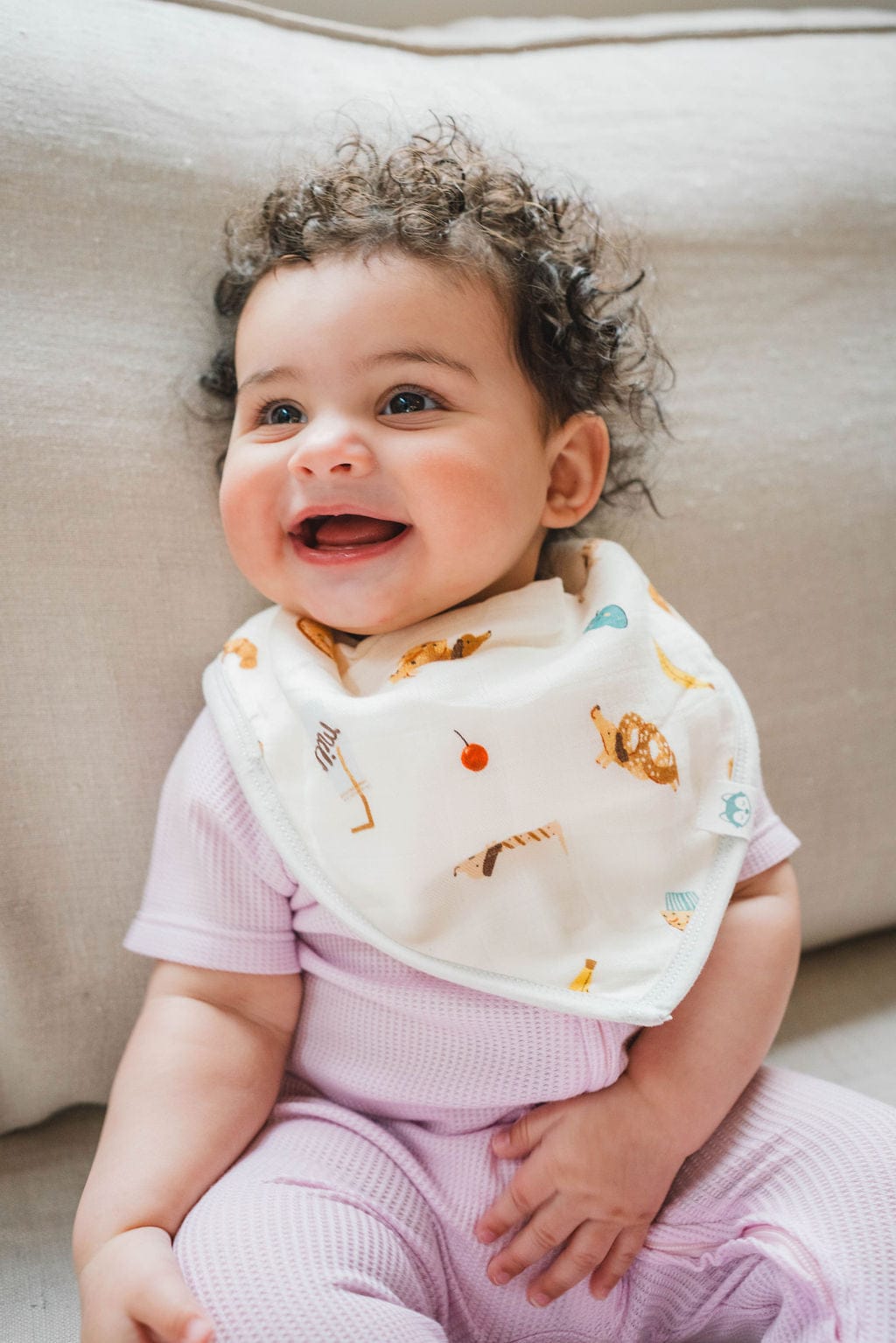 Loulou Lollipop Bandana Baby Bib 2-Pack - French Breakfast - Image 2