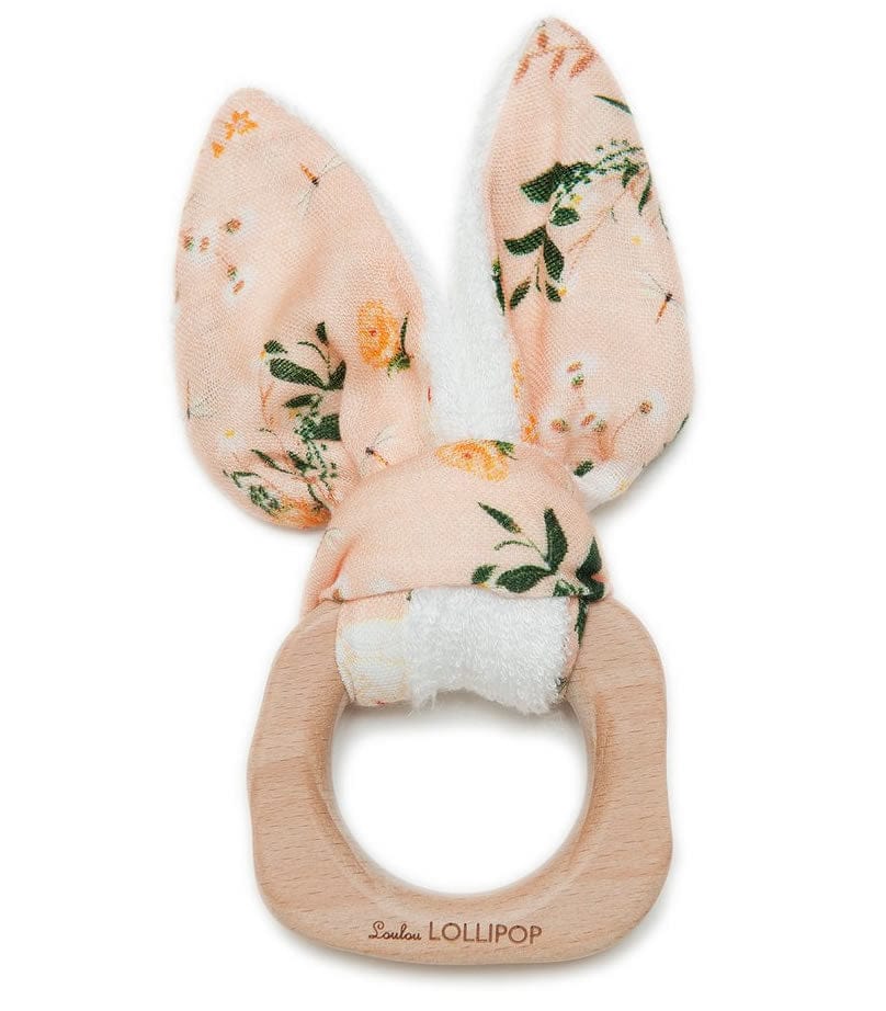Loulou Lollipop Bunny Ear Teether - Blushing Protea - BERPROTEA