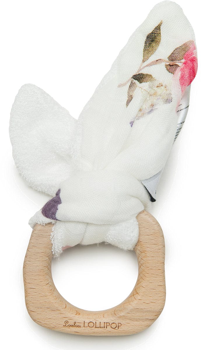 Loulou Lollipop Bunny Ear Teether - Pink Peony - BETPEONY