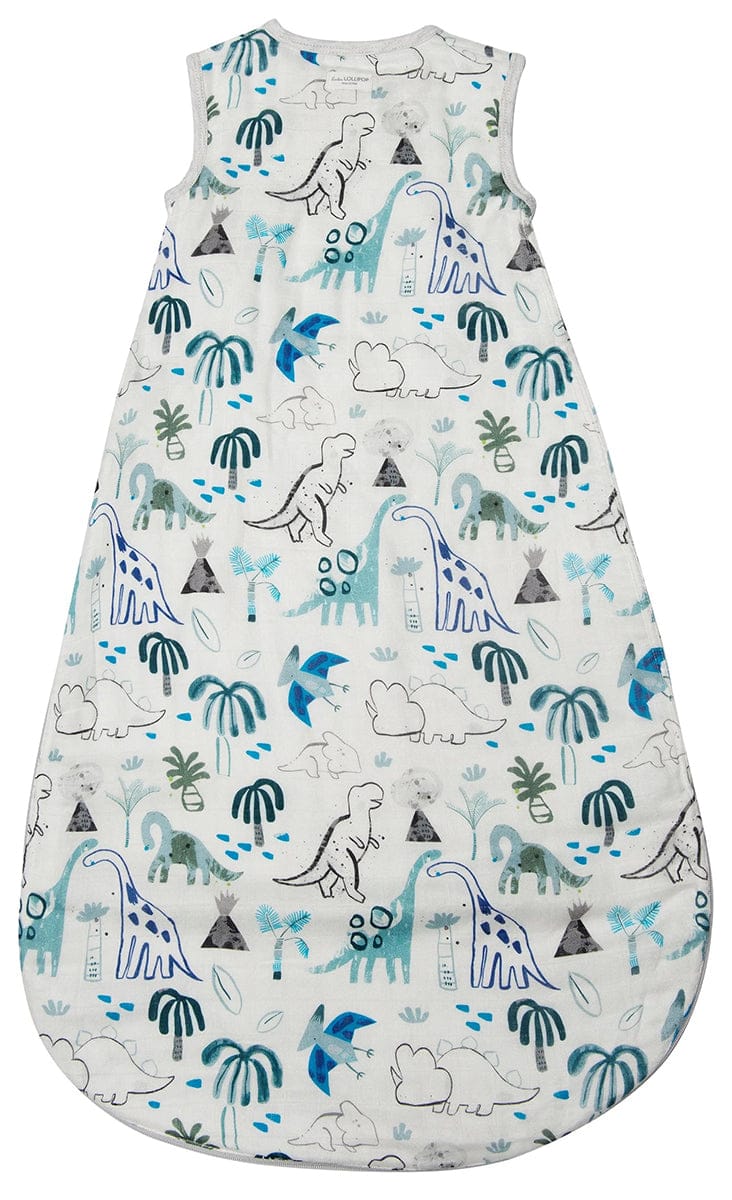 Loulou Lollipop Lightweight Muslin Sleep Bag - Dinosaurs (6-18 M) - BA9003U.DNO.18