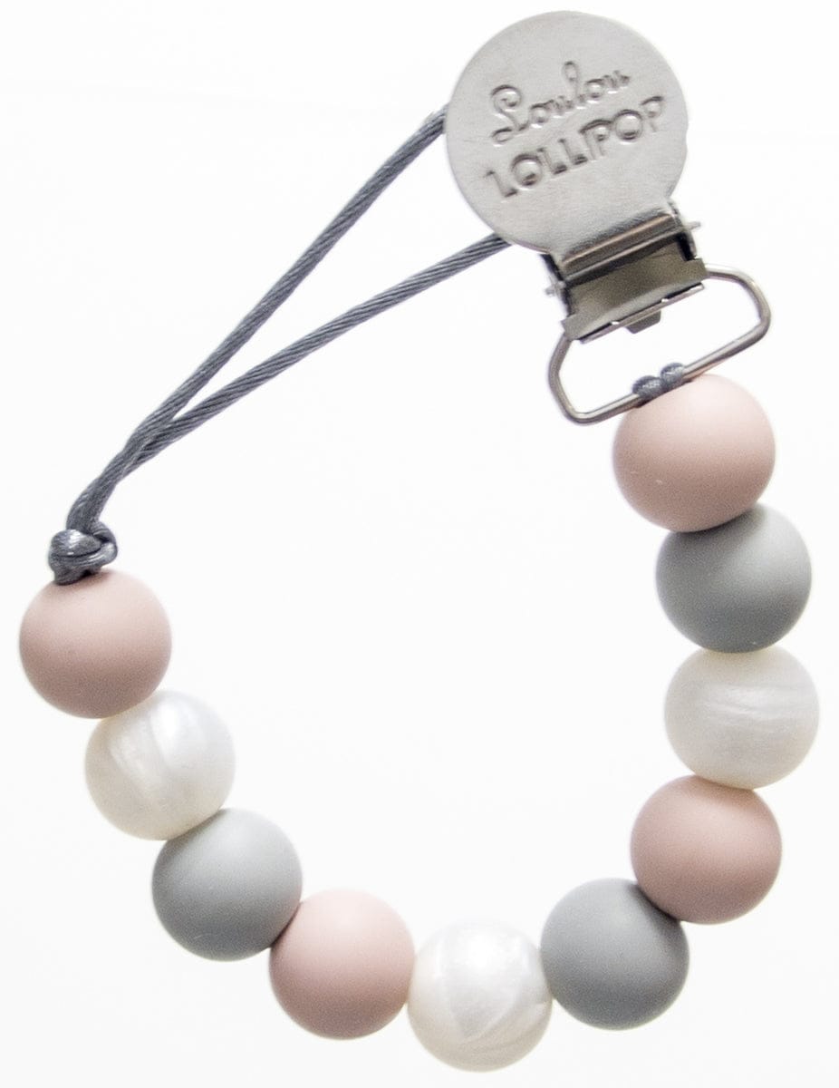 Loulou Lollipop Lolli Soother Holder - Rose Grey - LOLLIRG