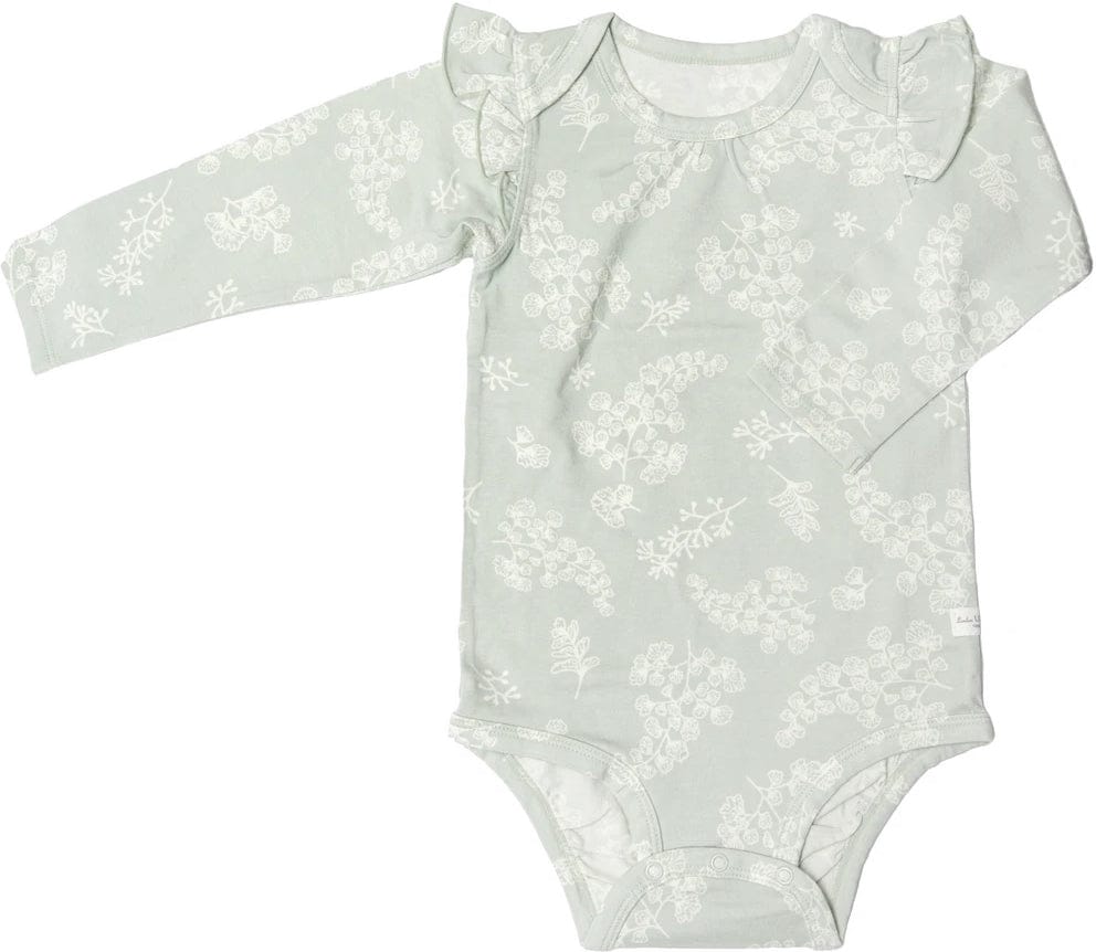 Loulou Lollipop Long Sleeve Bodysuit in TENCEL - Fern (0-3 M) - BA3001FB-FRN-1