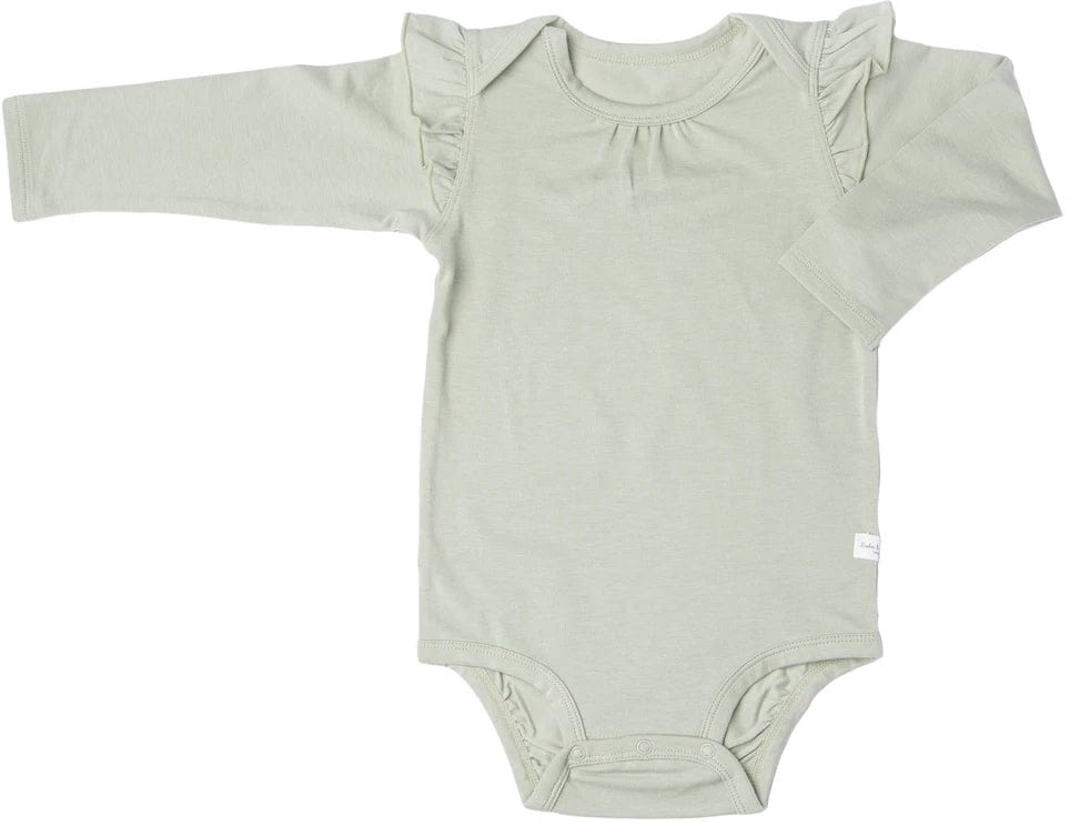 Loulou Lollipop Long Sleeve Bodysuit in TENCEL - Sage (0-3 M) - BA3001FB-SAG-1