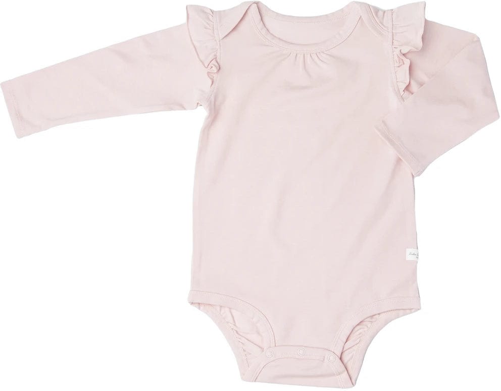 Loulou Lollipop Long Sleeve Bodysuit in TENCEL - Sepia Rose (6-12 M) - BA3001FB-SPR-3
