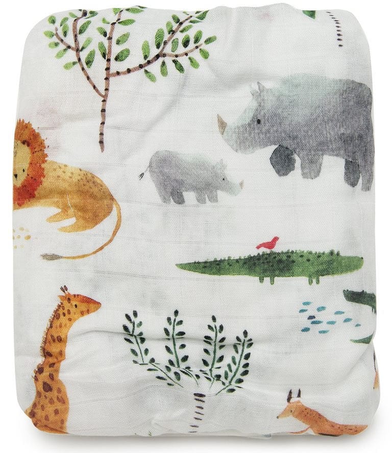 Loulou Lollipop Luxe Fitted Crib Sheet - Safari Jungle - CS-SAFARI