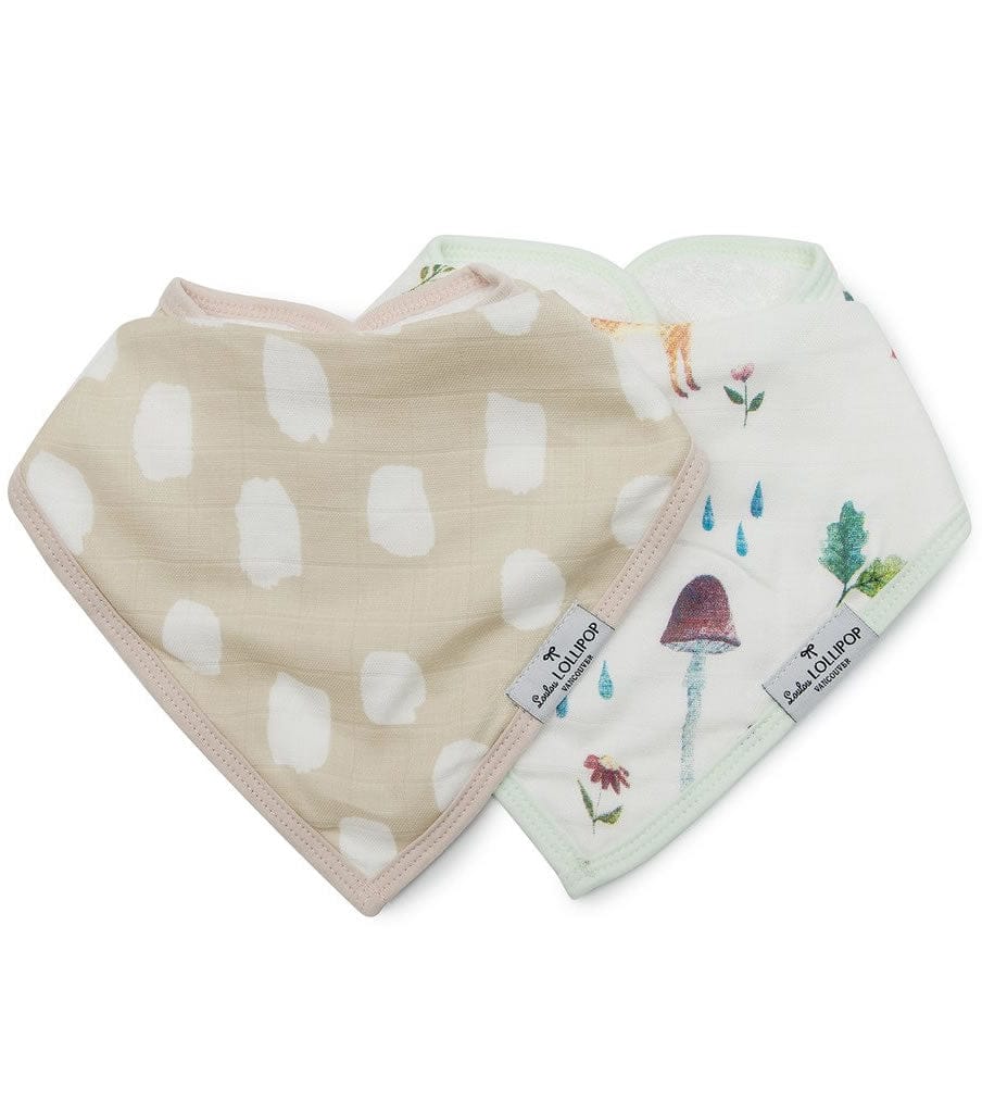 Loulou Lollipop Luxe Muslin Bandana Bib Set - Woodland Gnome - BIB-GNOME
