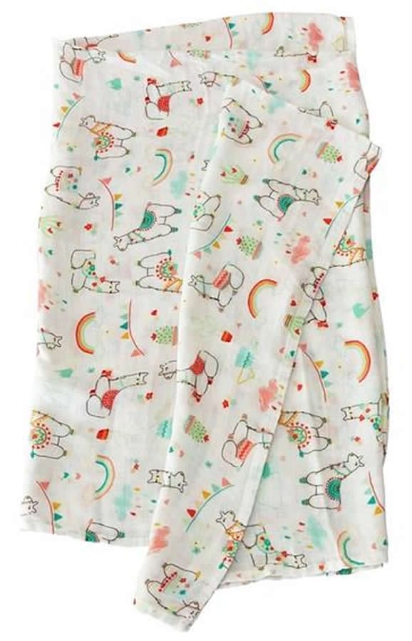 Loulou Lollipop Luxe Muslin Swaddle - Llama - SWLLAMA