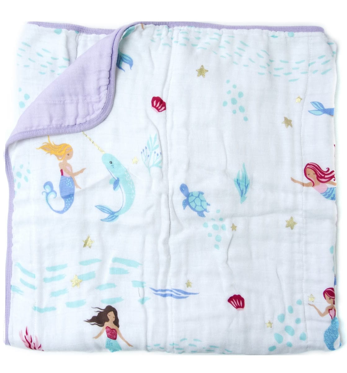 Loulou Lollipop Luxe Muslin Swaddle - Mermaid - SWMER