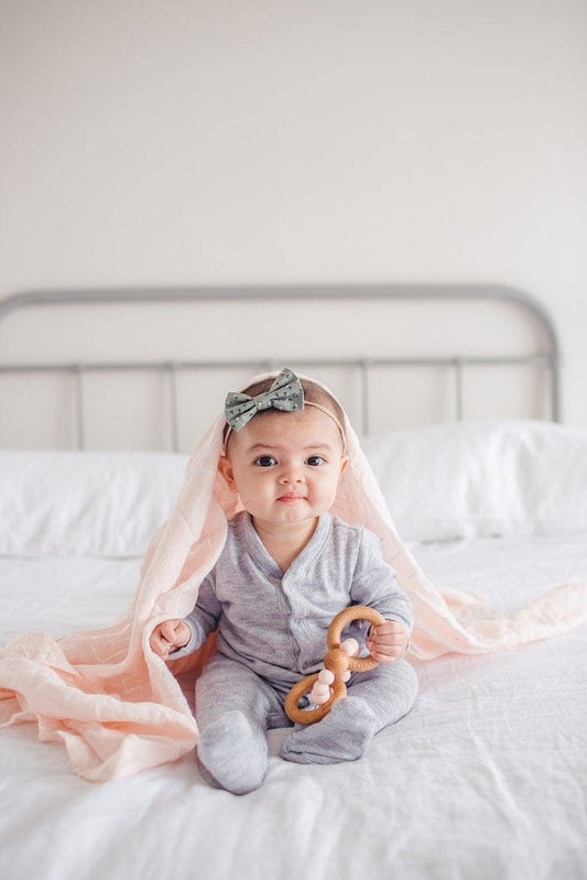 Loulou Lollipop Luxe Muslin Swaddle - Pink Mudcloth - SWMUDPK