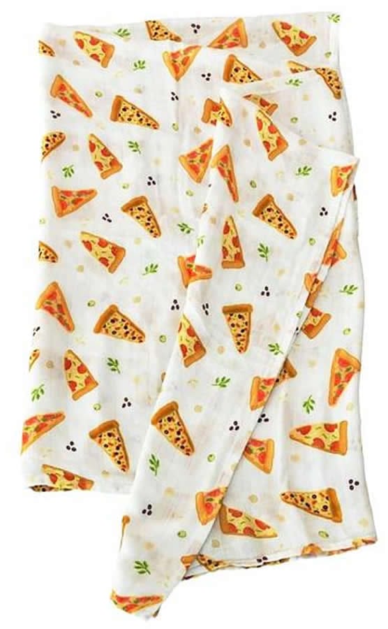 Loulou Lollipop Luxe Muslin Swaddle - Pizza - SWPIZZA