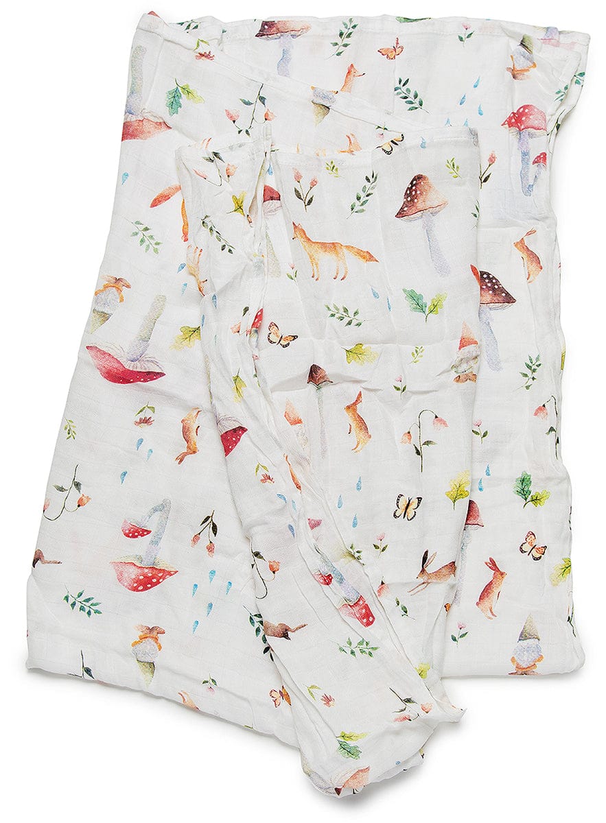 Loulou Lollipop Luxe Muslin Swaddle - Woodland Gnome - SWGNOME