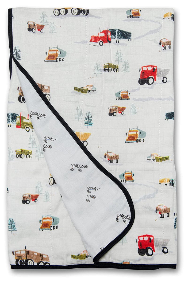 Loulou Lollipop Muslin Quilt - Happy Trucks - QTHPT