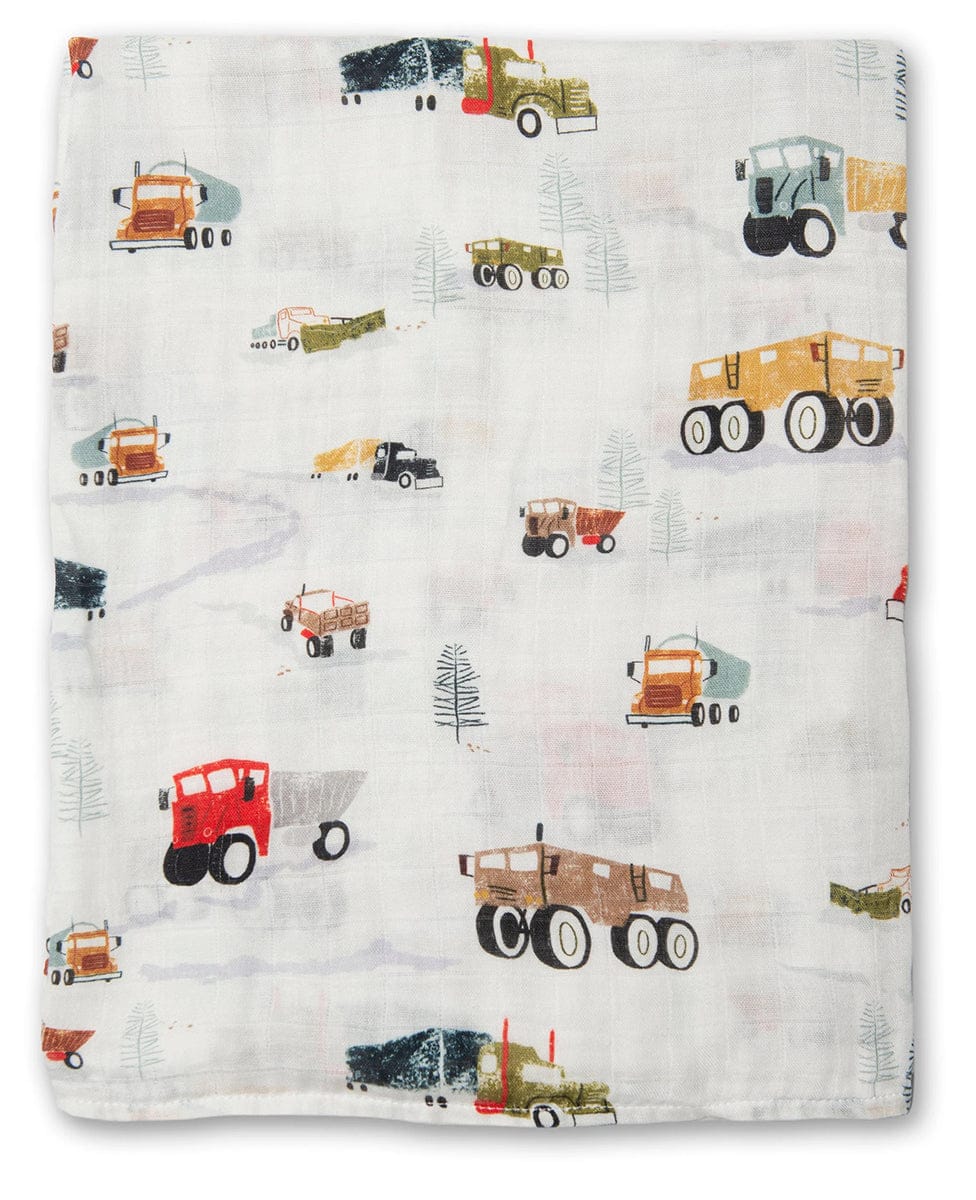 Loulou Lollipop Muslin Swaddle - Happy Trucks - SWHPT