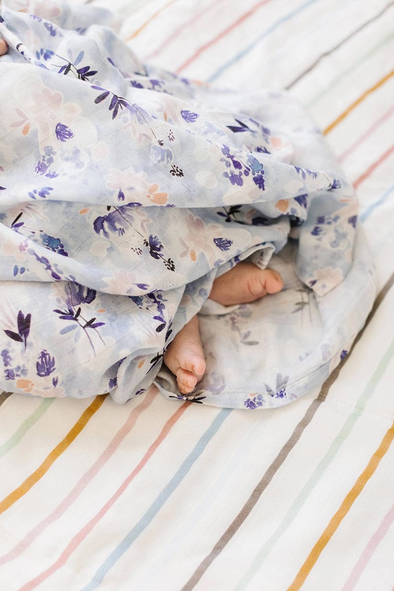 Loulou Lollipop Muslin Swaddle - Ink Floral - SWIKF