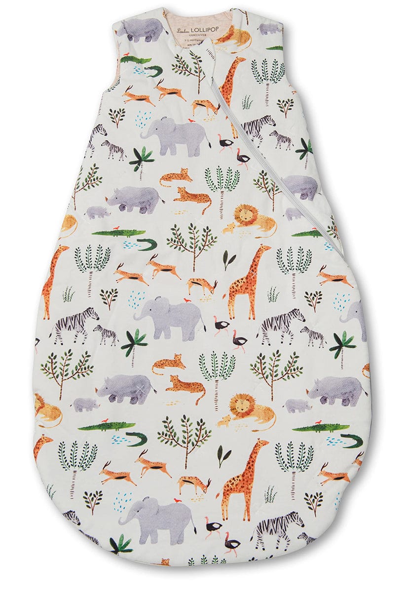 Loulou Lollipop SS23 TENCEL Sleep Bag 1.0 Tog - Safari Jungle (0-6 M) - BA9004U.SAF.7