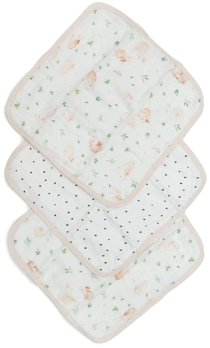Loulou Lollipop Washcloth 3-Piece Set - Bunny Meadow - WASHBUNNY