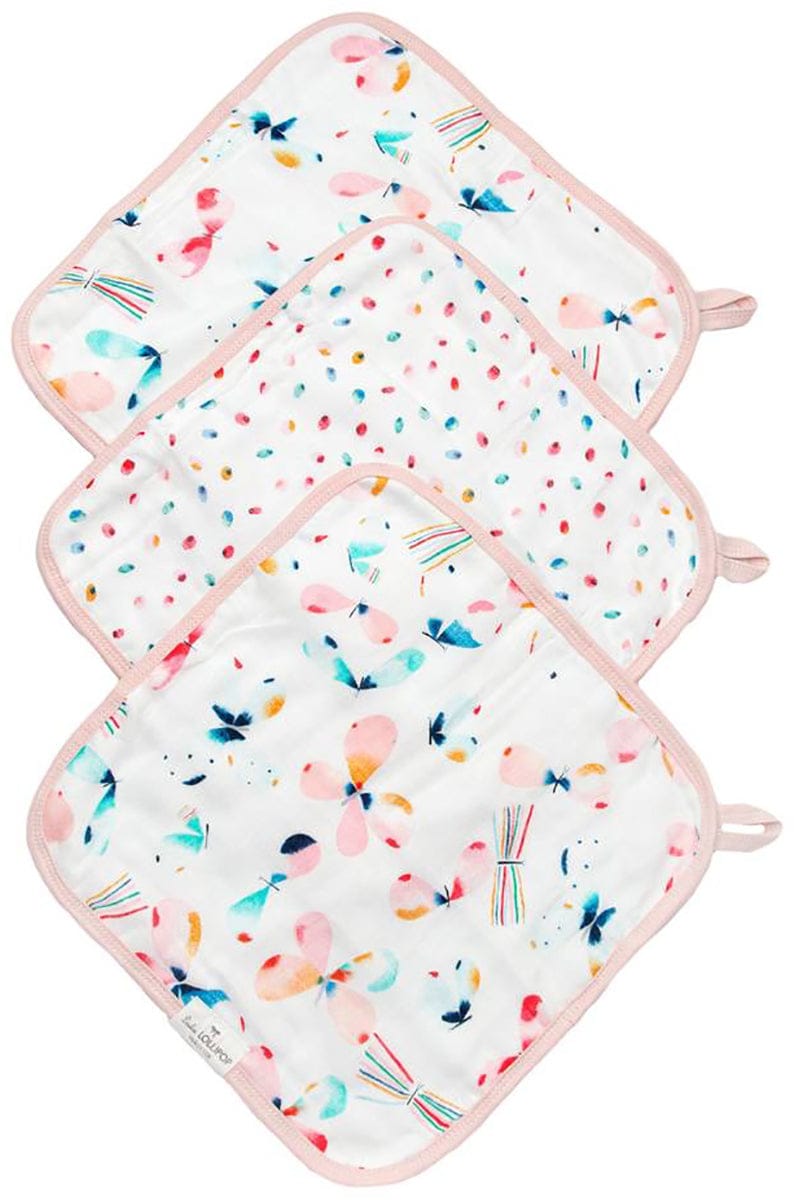 Loulou Lollipop Washcloth 3-Piece Set - Butterfly - WASHBTF