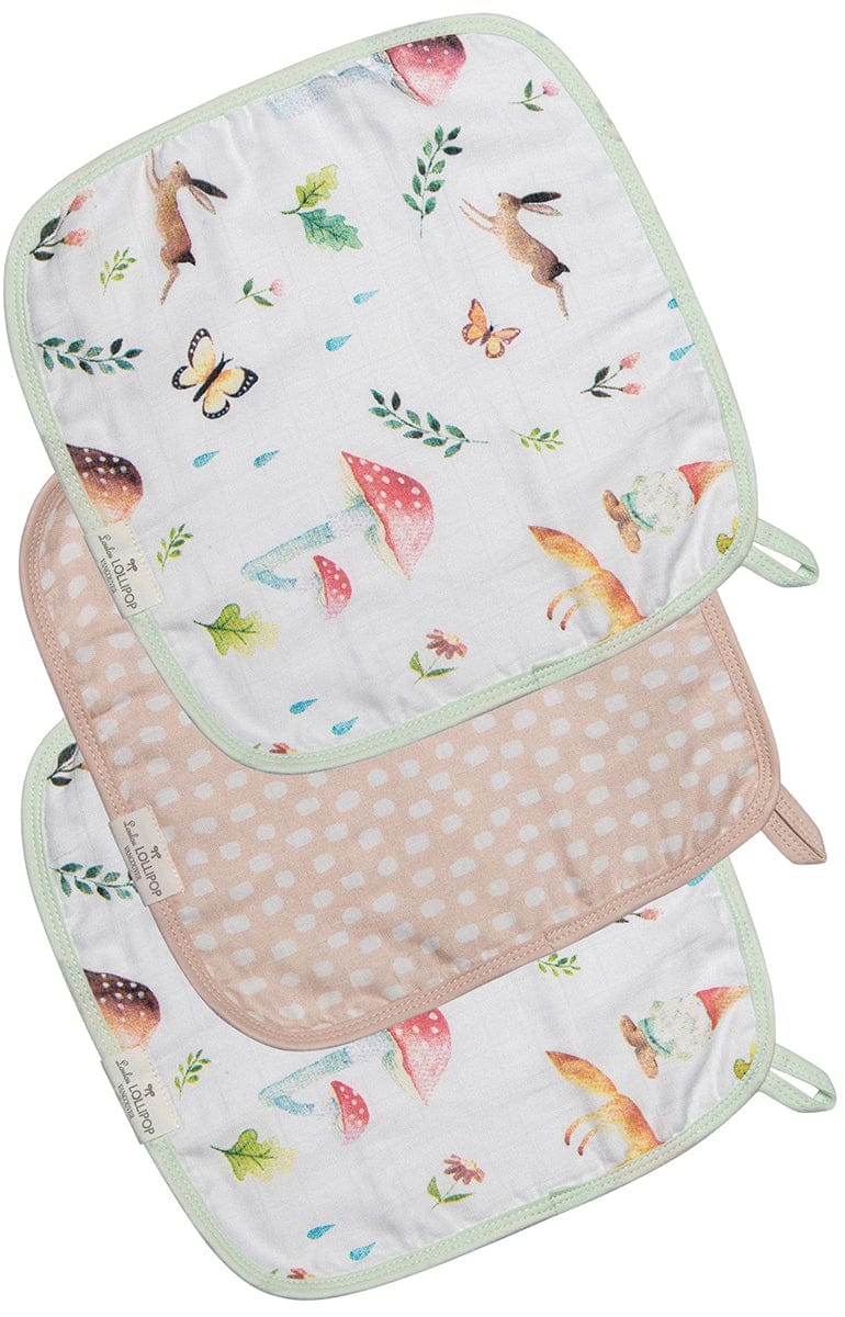 Loulou Lollipop Washcloth 3-Piece Set - Woodland Gnome - WASHGNO