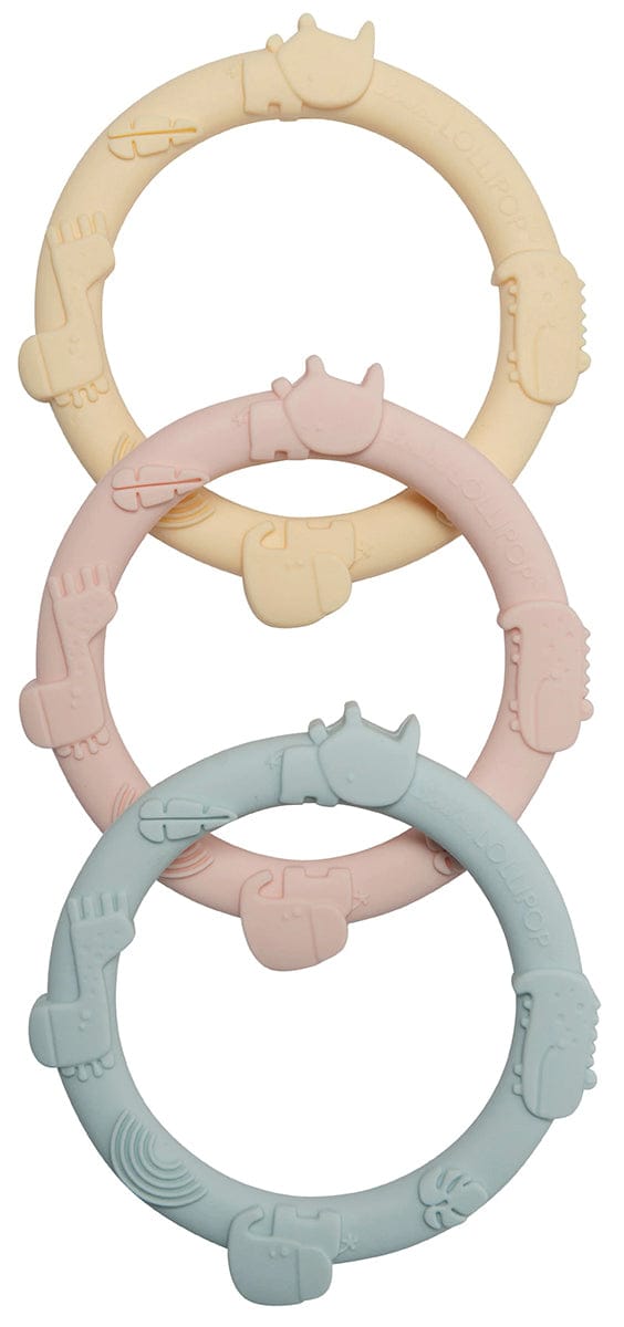 Loulou Lollipop Wild Teething Ring Set - Pastel - WRGSTPST