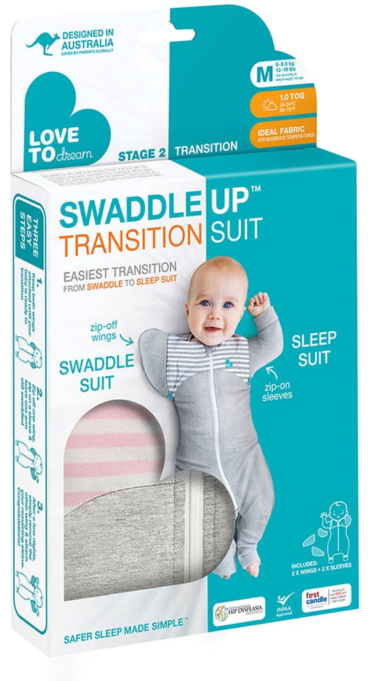 Love to Dream Swaddle UP Transition Suit, 1.0 TOG, Medium - Pink - 16-52102