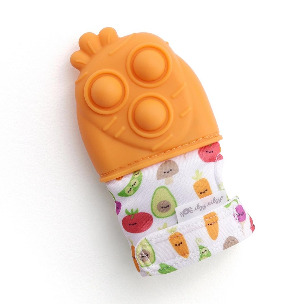 Itzy Ritzy Itzy Mitt Pop Teething Mitt with Poppers - Carrot - 604201711