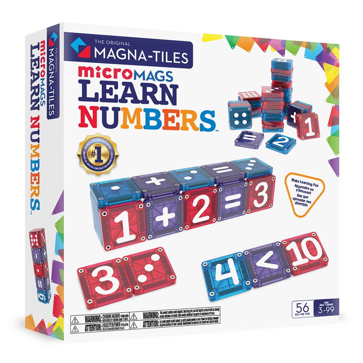 MAGNA-TILES microMAGS LEARN Numbers 56-Piece Set