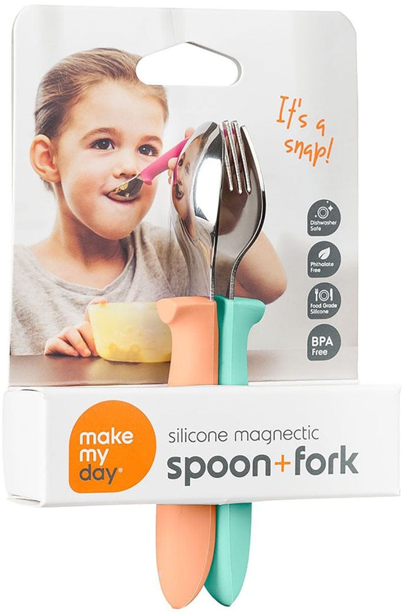 Make My Day Spoon + Fork - Mint/Orange - BP302
