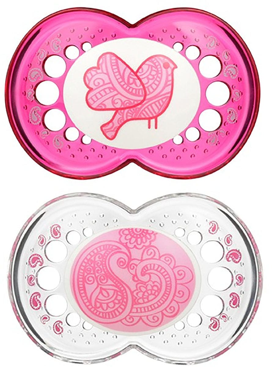 MAM Baby Clear 6m+ Pacifiers 2 Pack - Girl - 2674-024-4-1-GIRL