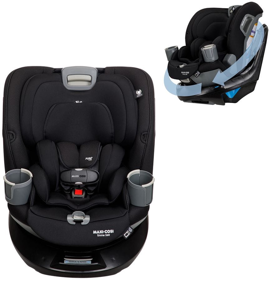 Maxi-Cosi OPEN BOX Emme 360 Rotating All-in-One Convertible Car Seat - Midnight Black - CC268FZA-ob
