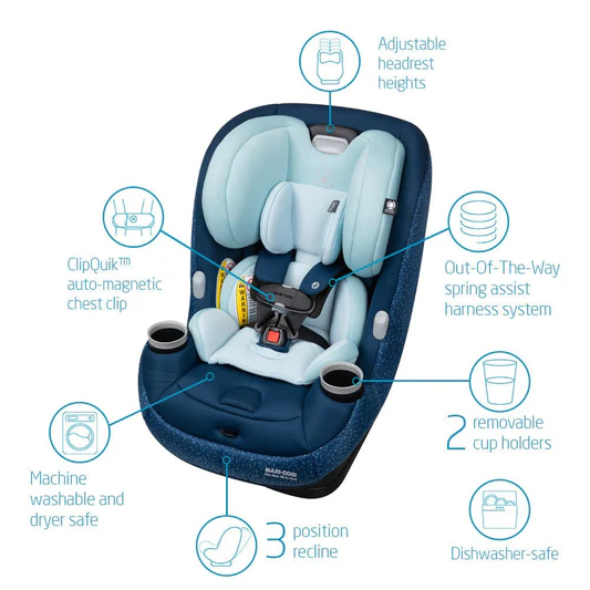 Maxi-Cosi Pria Max All-in-One Convertible Car Seat - Tetra Blue (PureCosi)