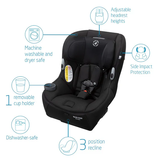 Maxi-Cosi Pria Sport 2-in-1 Convertible Car Seat - Midnight Black (PureCosi) - CC312FZA